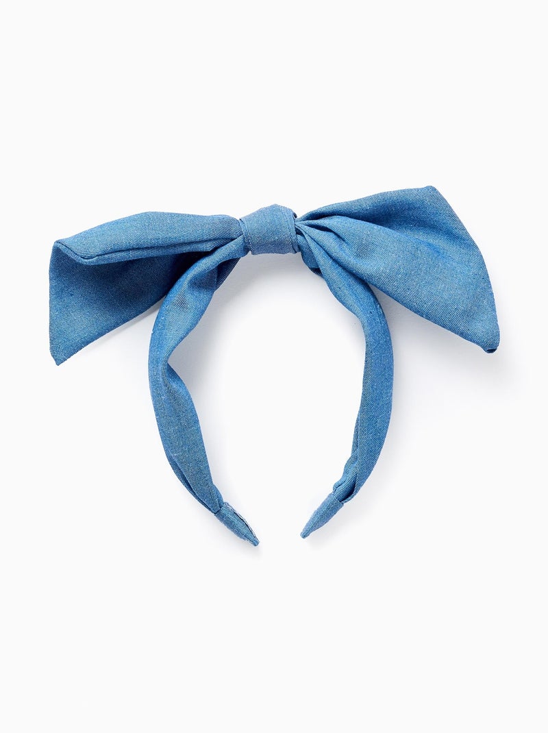Bandeau en Denim avec Nœud Bleu - Kiabi