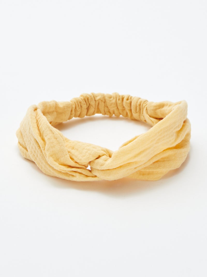 Bandeau en gaze de coton JAUNE - Kiabi
