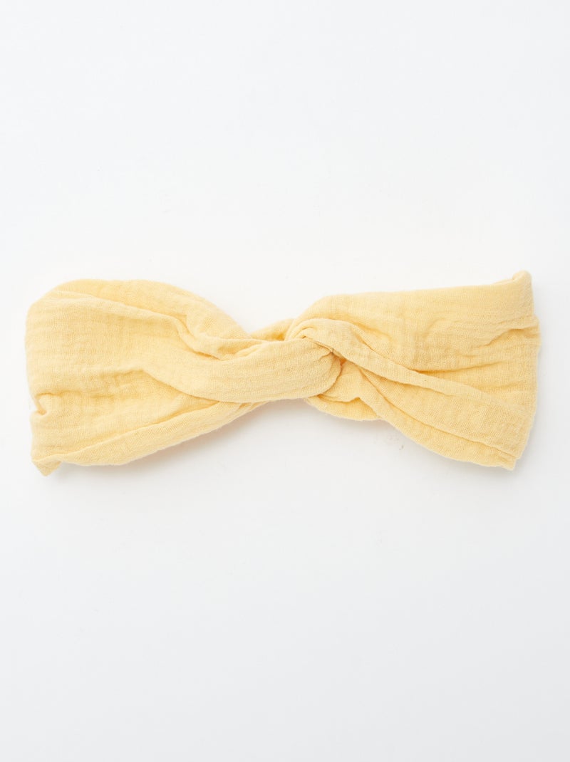 Bandeau en gaze de coton JAUNE - Kiabi