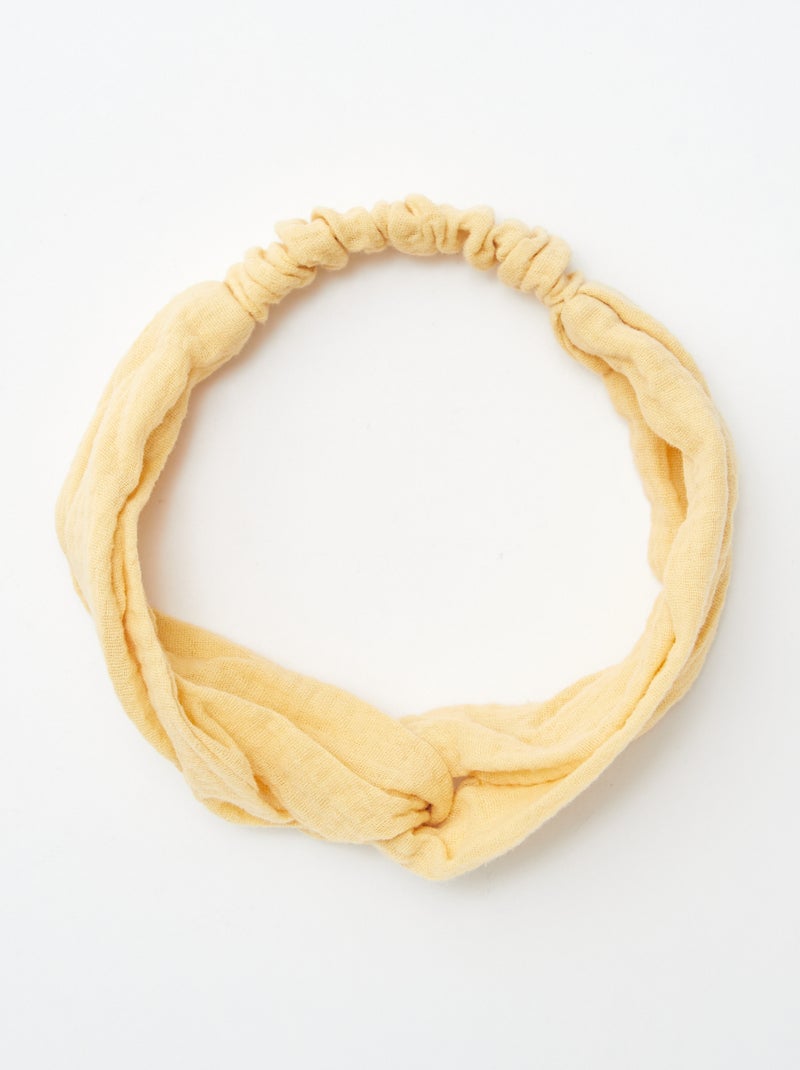 Bandeau en gaze de coton JAUNE - Kiabi