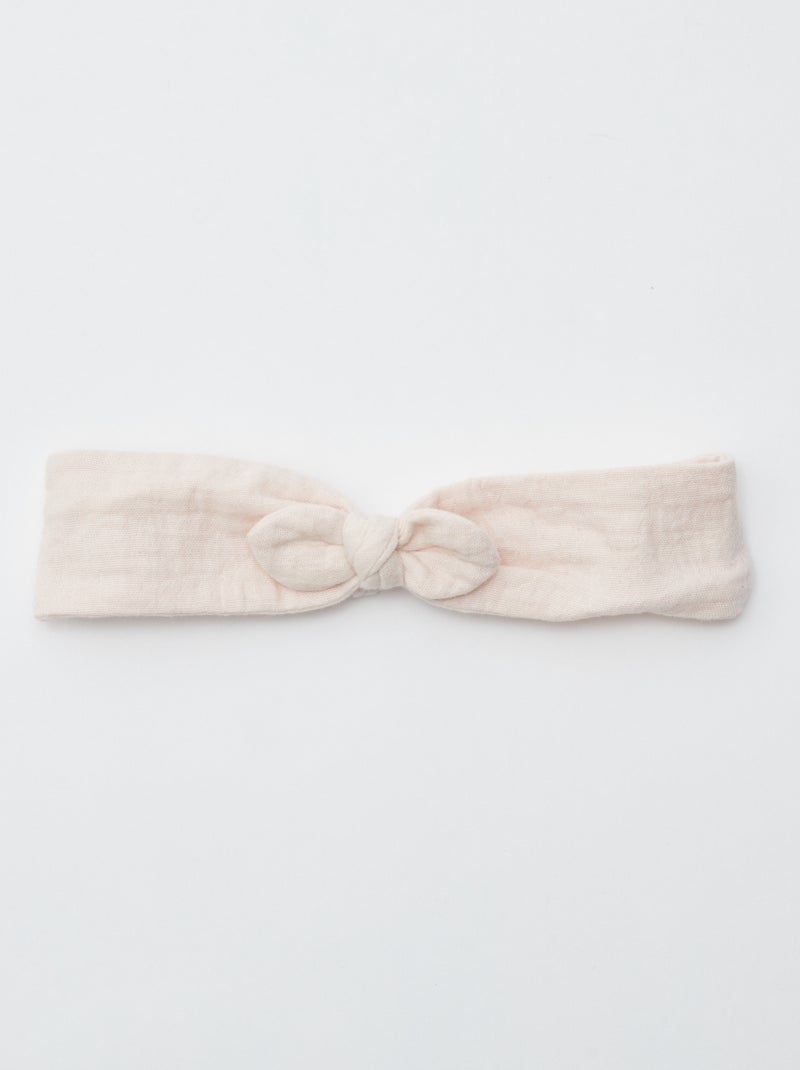 Bandeau en gaze de coton Rose clair - Kiabi