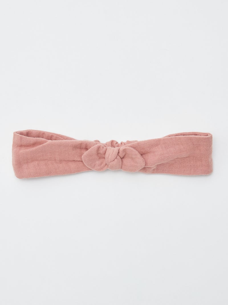 Bandeau en gaze de coton Rose - Kiabi