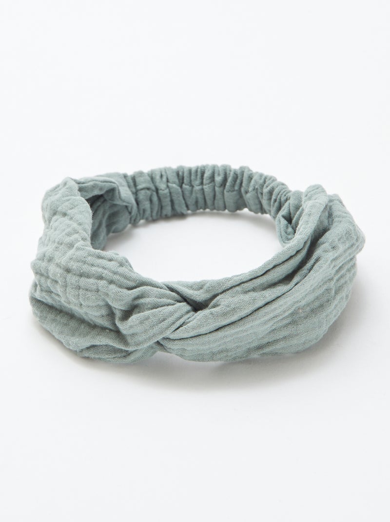 Bandeau en gaze de coton VERT - Kiabi