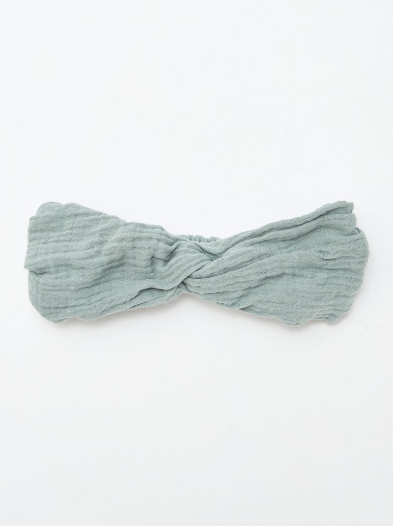 Bandeau en gaze de coton VERT - Kiabi