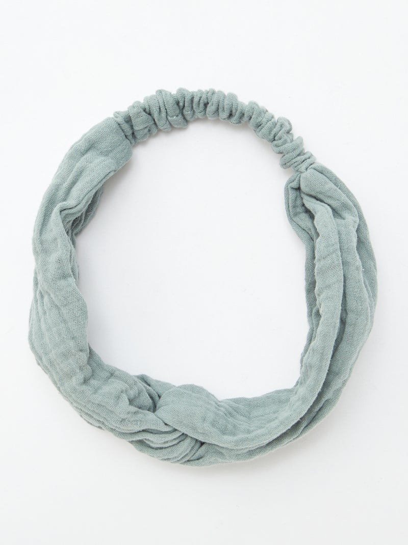 Bandeau en gaze de coton VERT - Kiabi