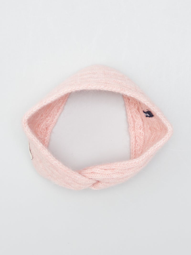 Bandeau en maille Rose - Kiabi