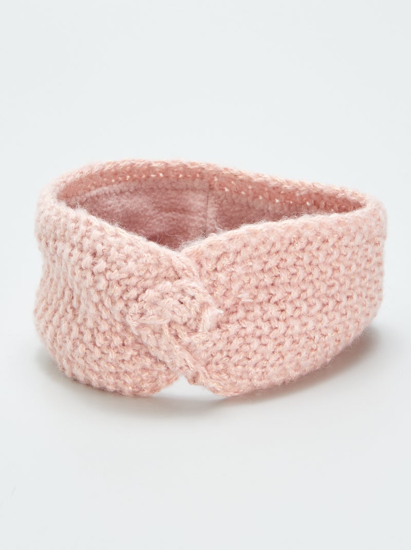 Bandeau en maille Rose - Kiabi