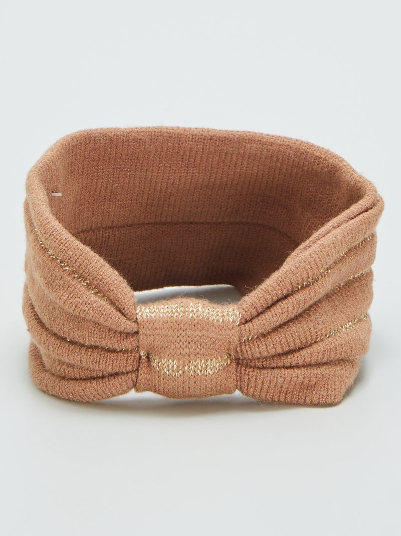 Bandeau en maille tricot Marron - Kiabi