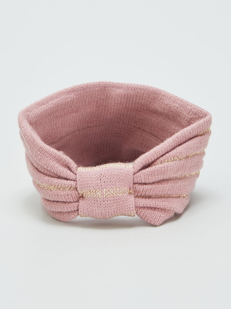 Bandeau en maille tricot Rose - Kiabi