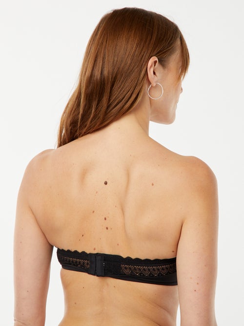 Bandeau en microfibre avec dentelle - Kiabi