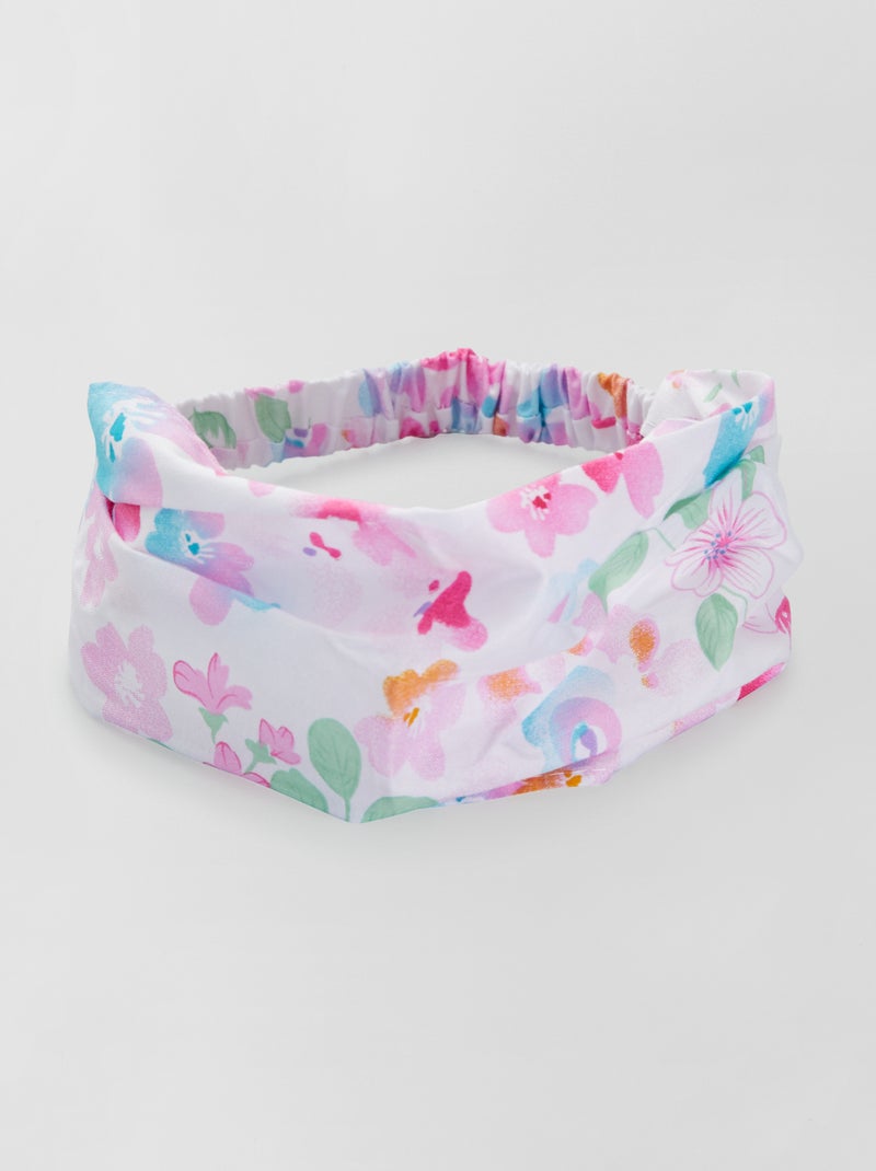 Bandeau en tissu imprimé blanc - Kiabi