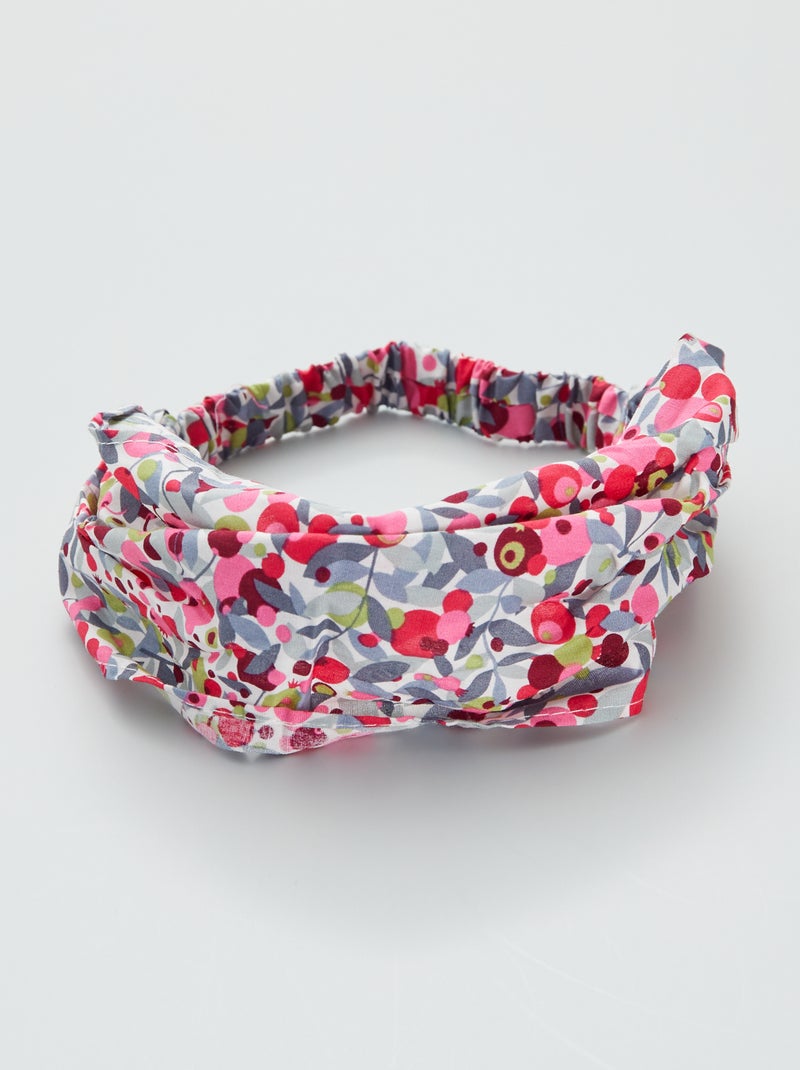 Bandeau en tissu imprimé gris - Kiabi