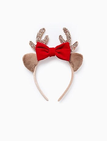 Bandeau en Velours avec Nœud et Paillettes