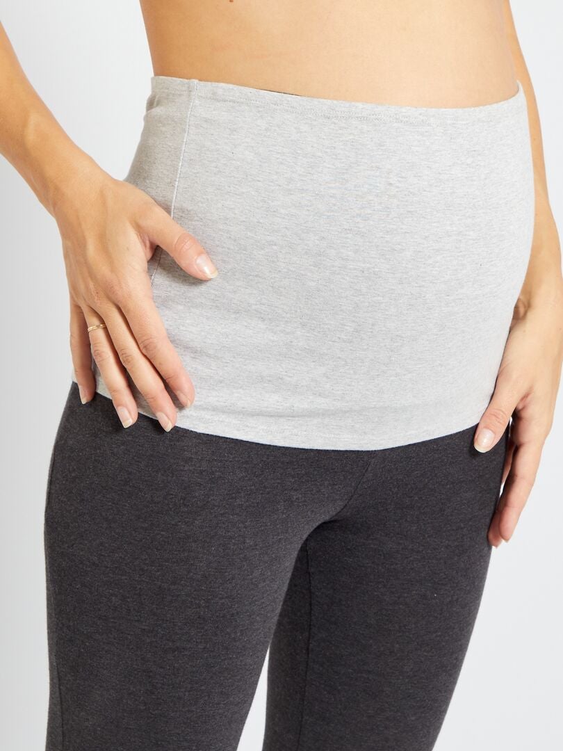 Legging de grossesse (épaisseur moyenne) - Gris/Noir