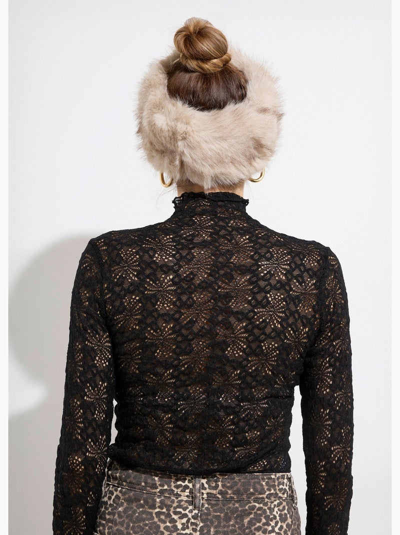 Bandeau headband chic en fourrure - AFIBEL Ecru - Kiabi