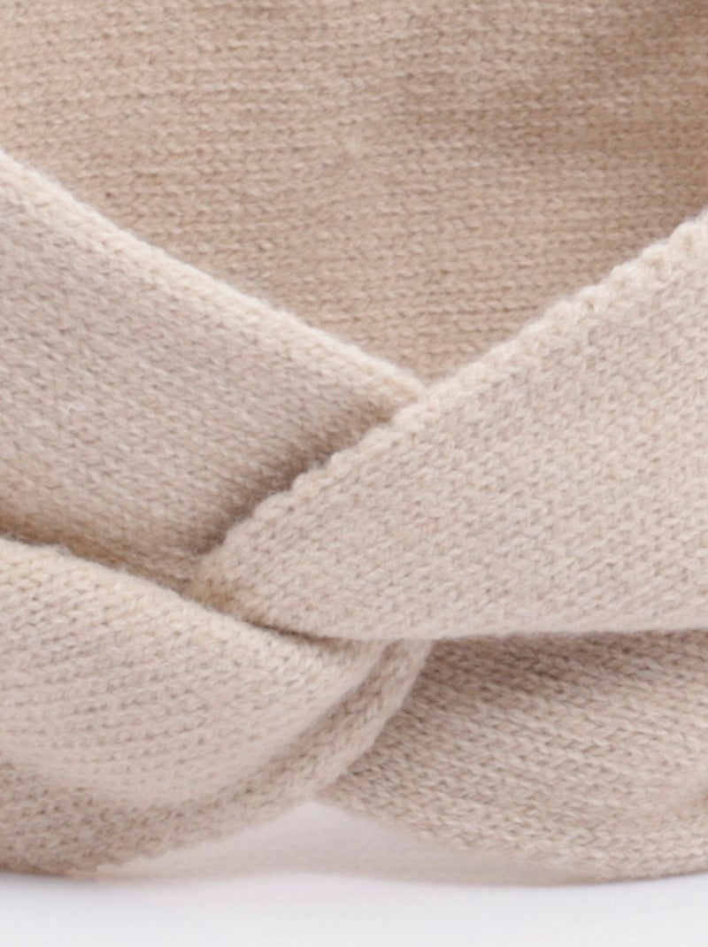 Bandeau headband torsade en maille douce - AFIBEL Beige - Kiabi