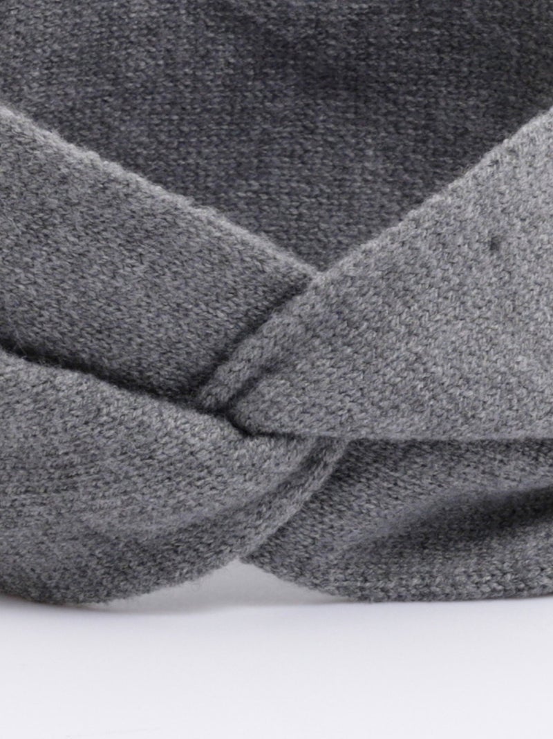 Bandeau headband torsade en maille douce - AFIBEL Gris - Kiabi