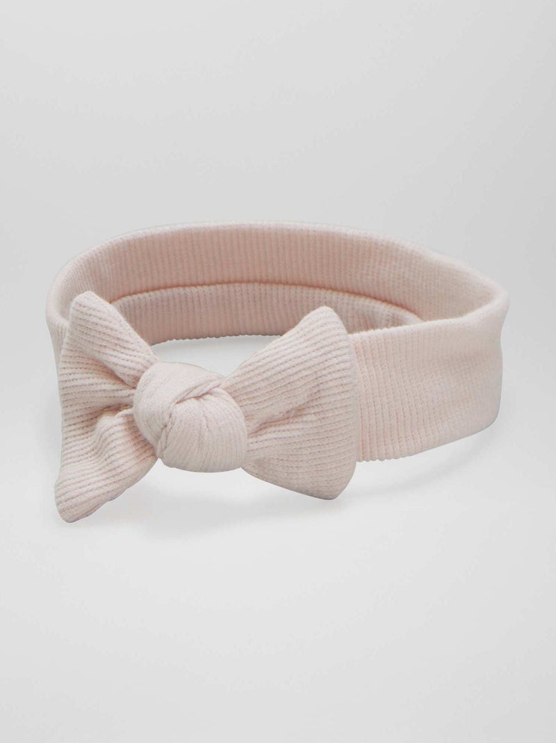 Bandeau jersey côtelé Rose - Kiabi