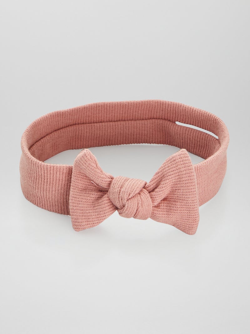 Bandeau jersey côtelé Rose - Kiabi