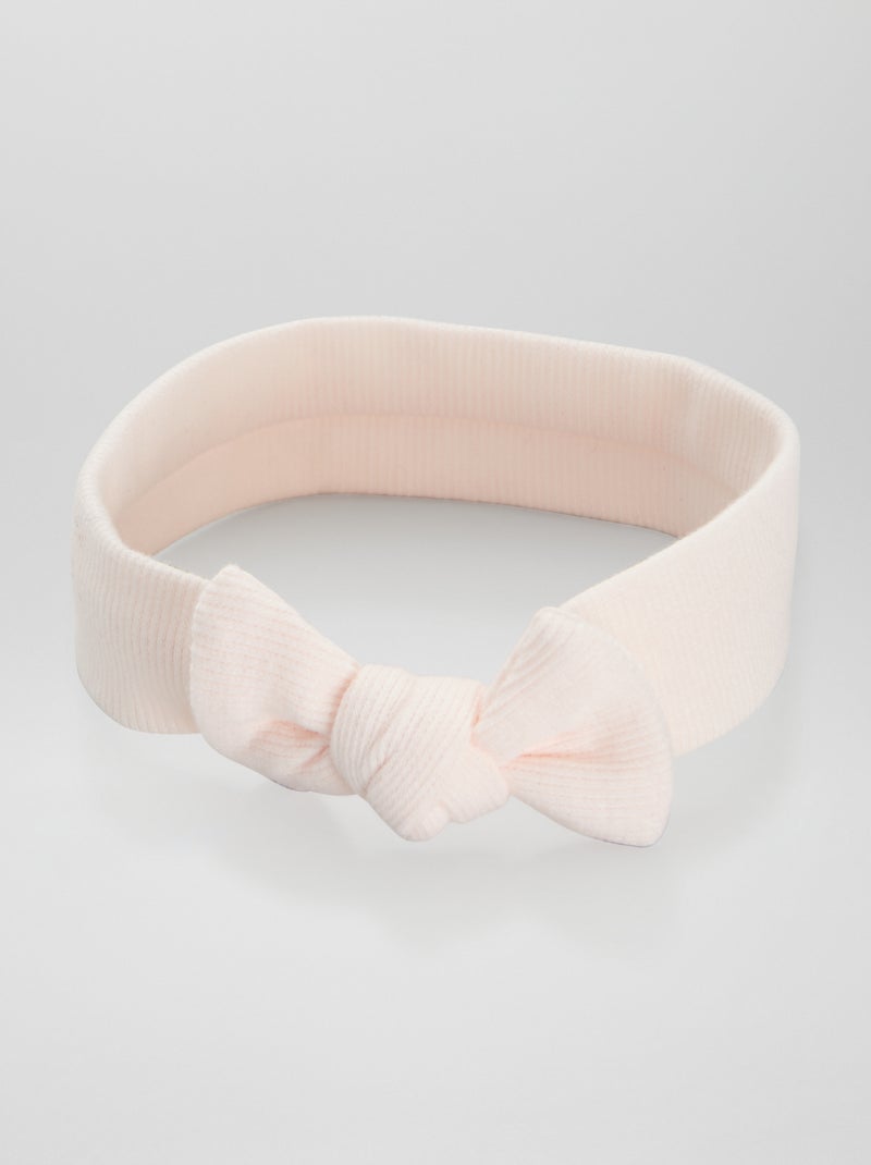 Bandeau jersey côtelé rose - Kiabi