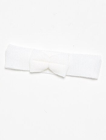 Bandeau 'La manufacture de layette' en tricot avec nœud