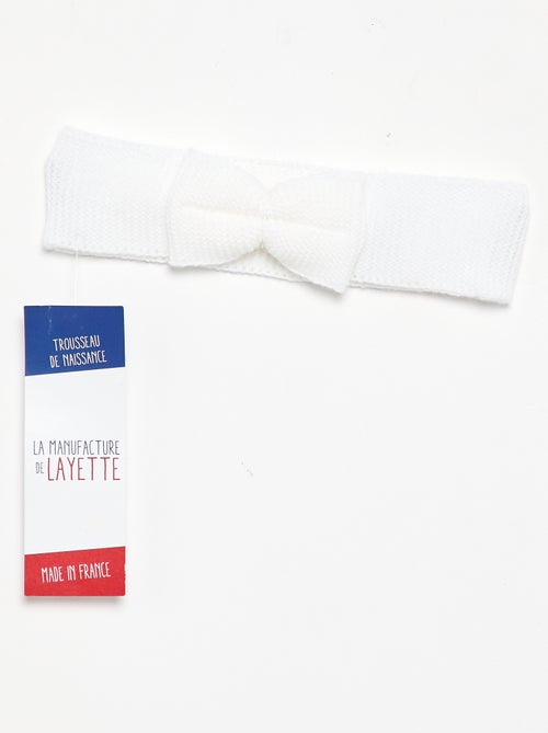 Bandeau 'La manufacture de layette' en tricot avec nœud - Kiabi Bandeau 'La manufacture de layette' en tricot avec nœud - Kiabi