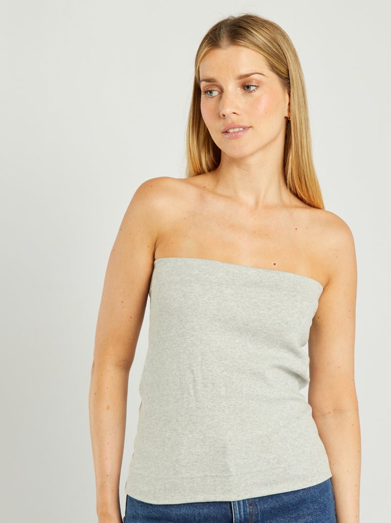 Bandeau peau à peau en jersey Gris - Kiabi