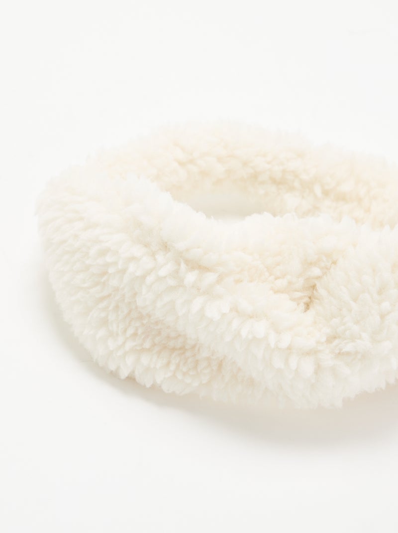Bandeau pour cheveux effet moutonné Blanc - Kiabi