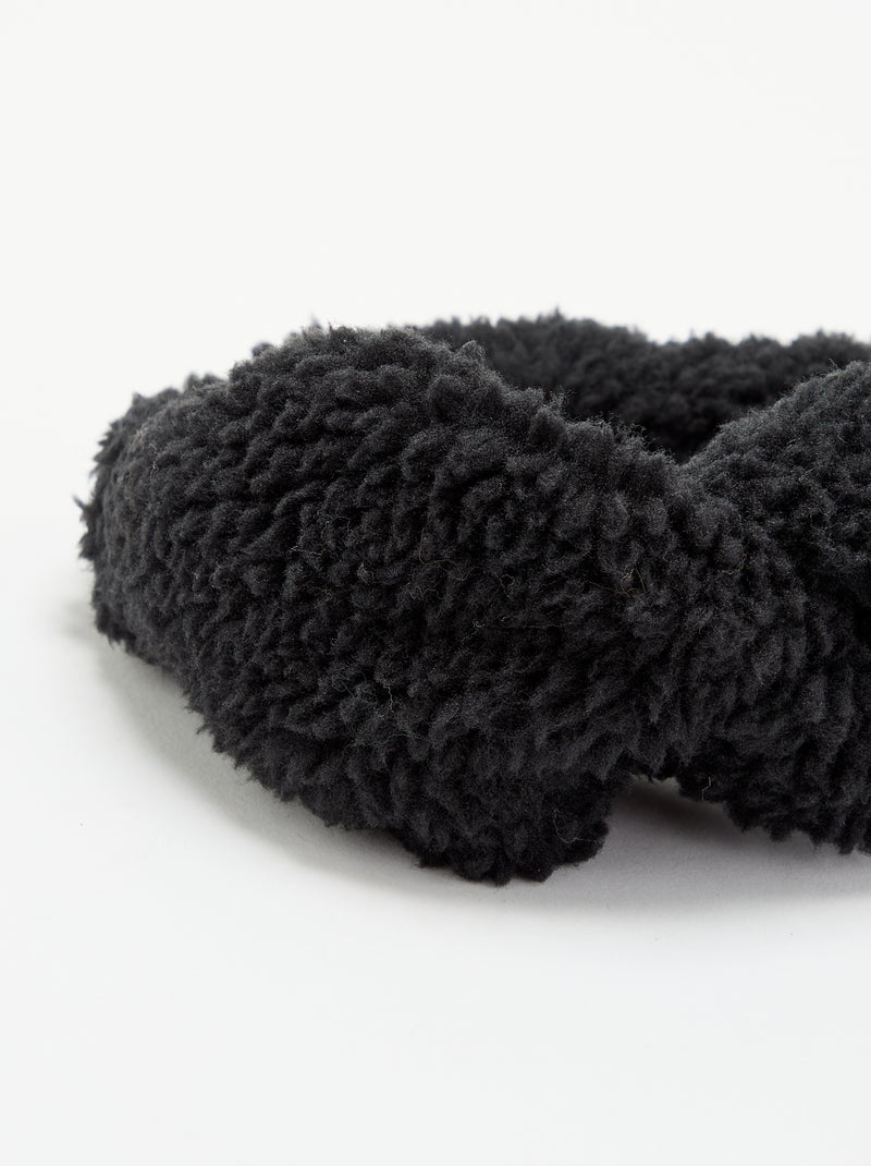 Bandeau pour cheveux effet moutonné Noir - Kiabi