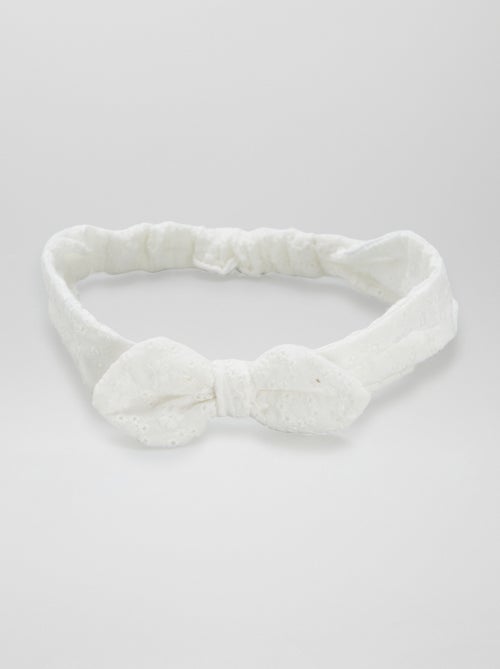 Bandeau pour les cheveux en broderies anglaises - Kiabi