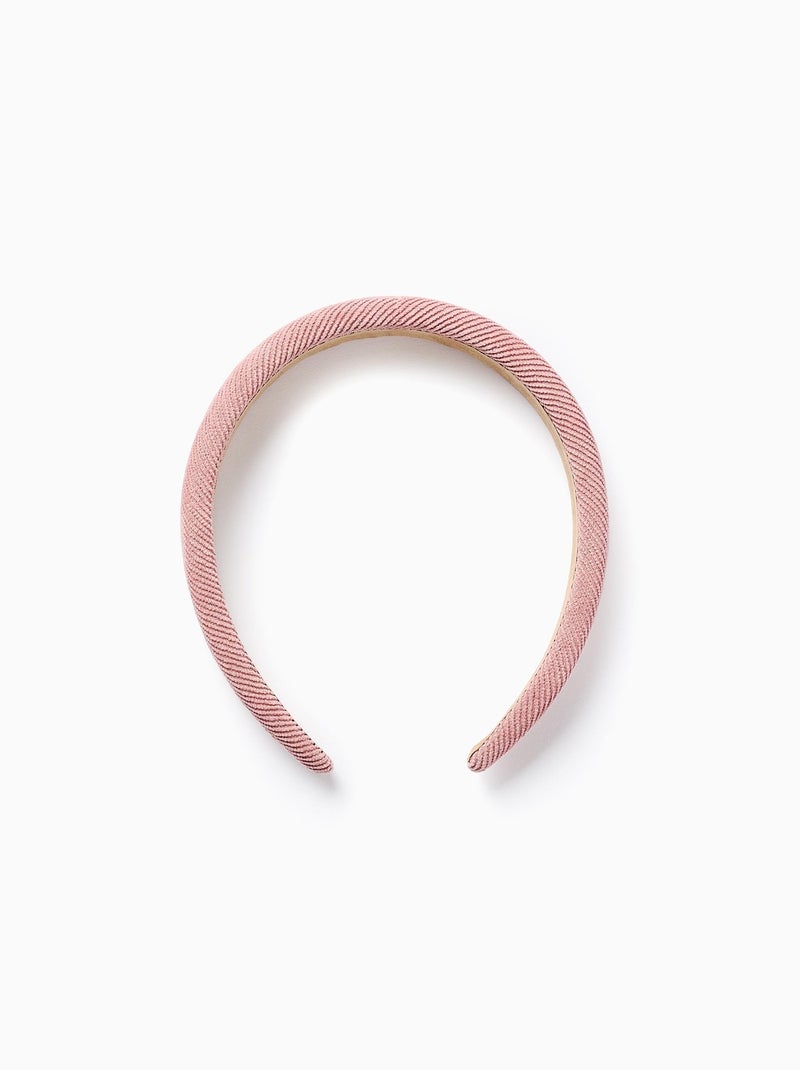Bandeau Rembourré en Velours Côtelé avec Nœud Rose - Kiabi