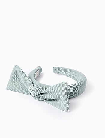 Bandeau Rembourré en Velours Côtelé avec Nœud