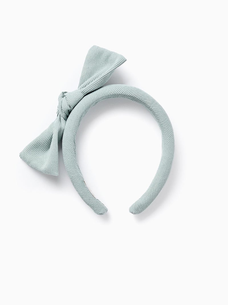 Bandeau Rembourré en Velours Côtelé avec Nœud Vert - Kiabi