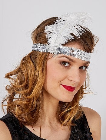 Bandeau sequin avec plume 'Charleston'