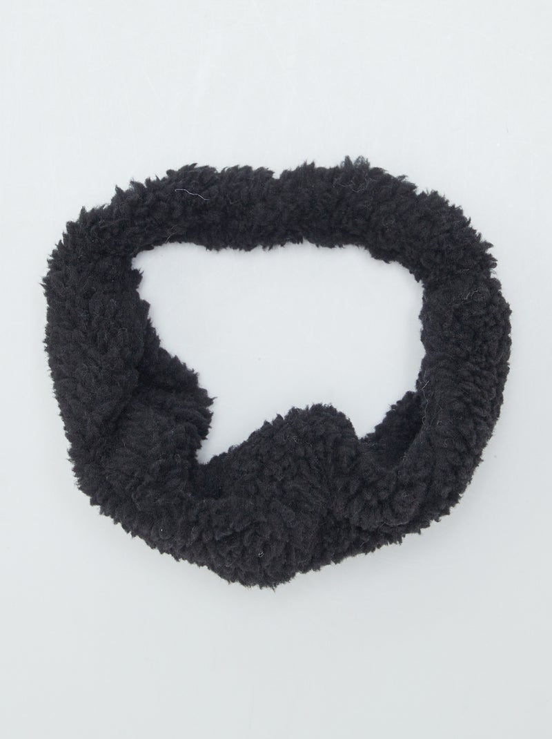 Bandeau torsadée effet moutonné Noir - Kiabi