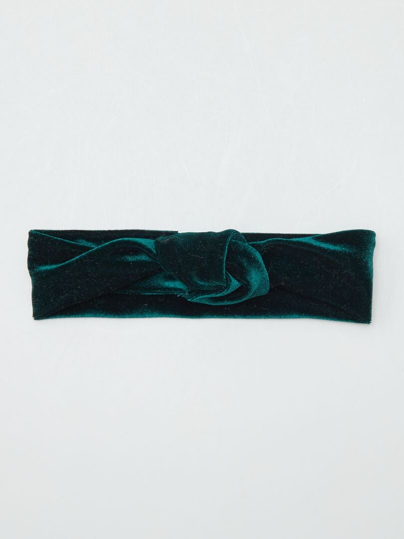 Bandeau De Cheveux En Velours Vert - Tissu Doux, Neuf, Sans Marque