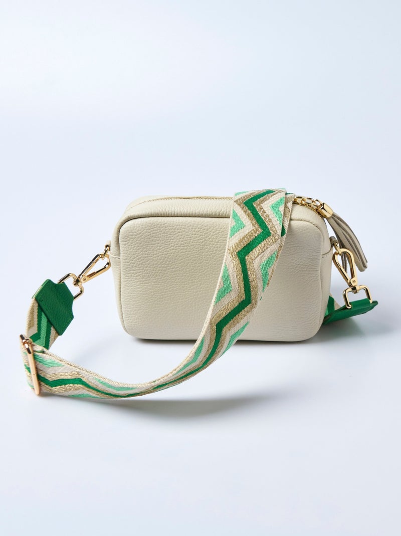 Bandoulière tissée chevrons pour sac à main Vert - Kiabi