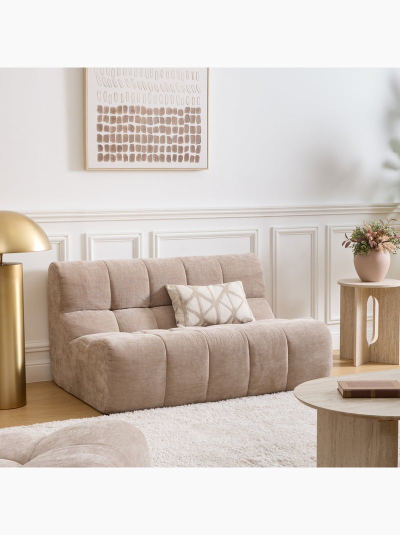 Banquette 2 places en chenille Beige - Kiabi