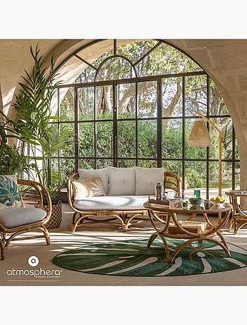 Banquette 2 places en rotin