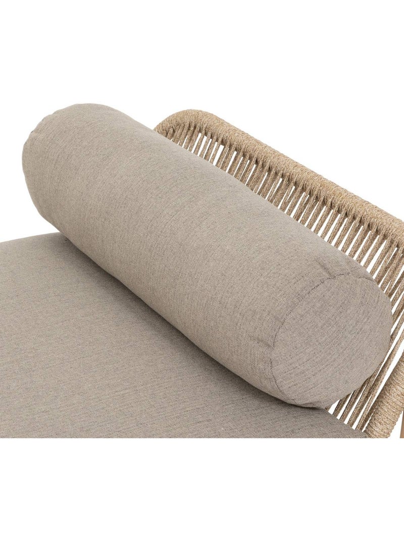 Banquette de jardin 2 places en corde tressée et acacia DEONA Beige - Kiabi