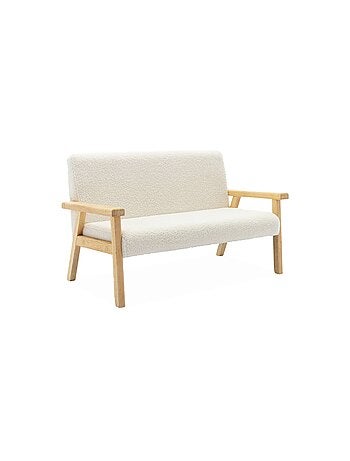 Banquette pour enfant bouclette et bois d'hévéa 2 places Isak Kid