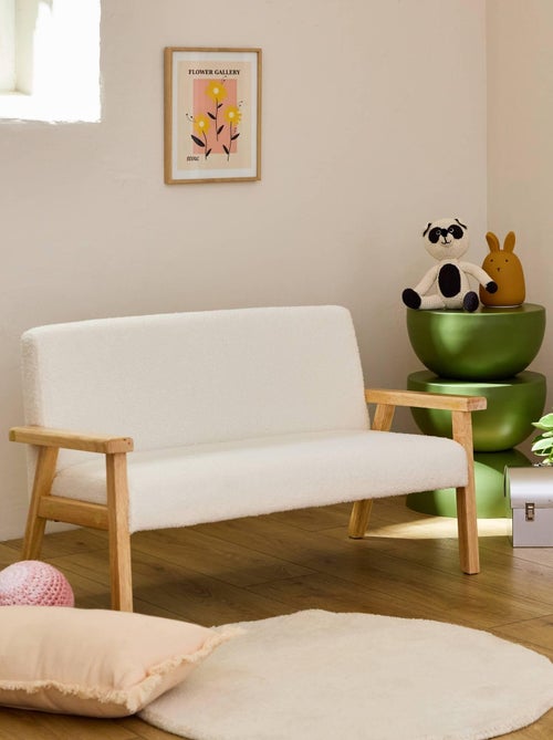 Banquette pour enfant bouclette et bois d'hévéa 2 places Isak Kid - Kiabi