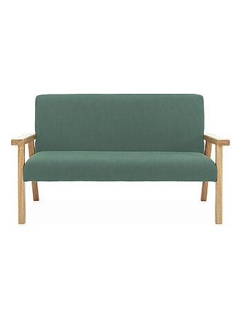 Banquette pour enfant velours côtelé et bois d'hévéa 2 places Isak Kid