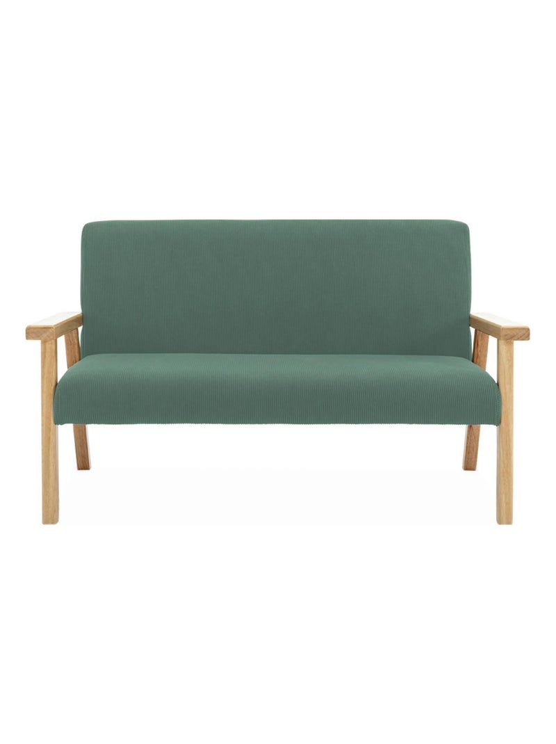 Banquette pour enfant velours côtelé et bois d'hévéa 2 places Isak Kid Kaki - Kiabi