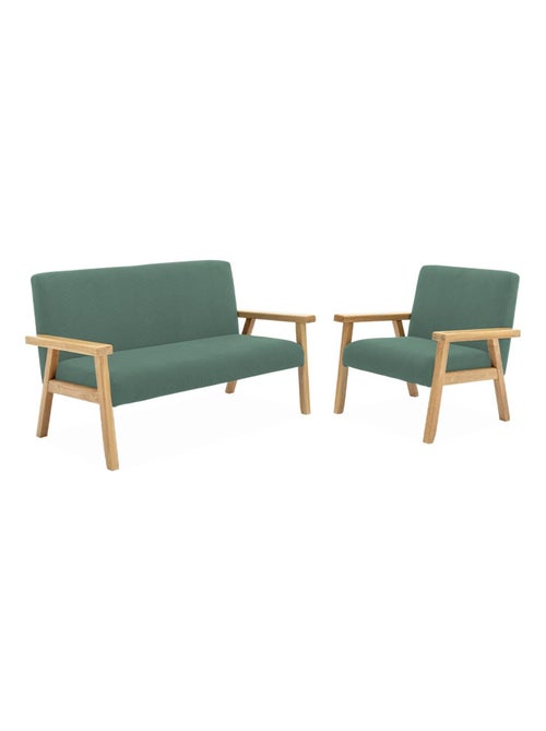 Banquette pour enfant velours côtelé et bois d'hévéa 2 places Isak Kid - Kiabi