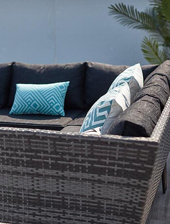 BARACOA - salon de jardin 9 places résine tressée anthracite