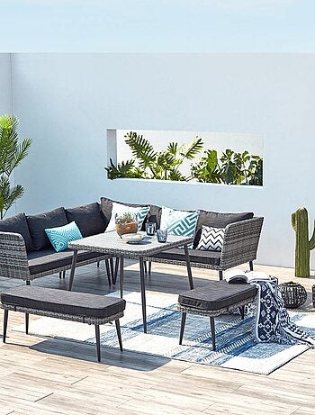 Baracoa - Salon jardin résine gris