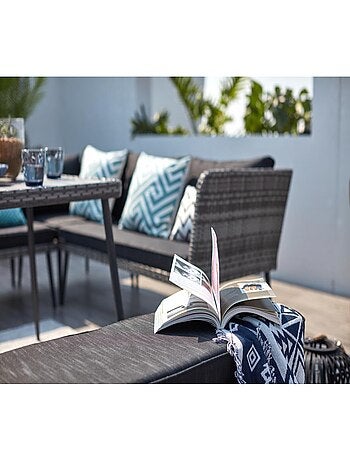 BARACOA Salon de jardin 9 places en résine gris