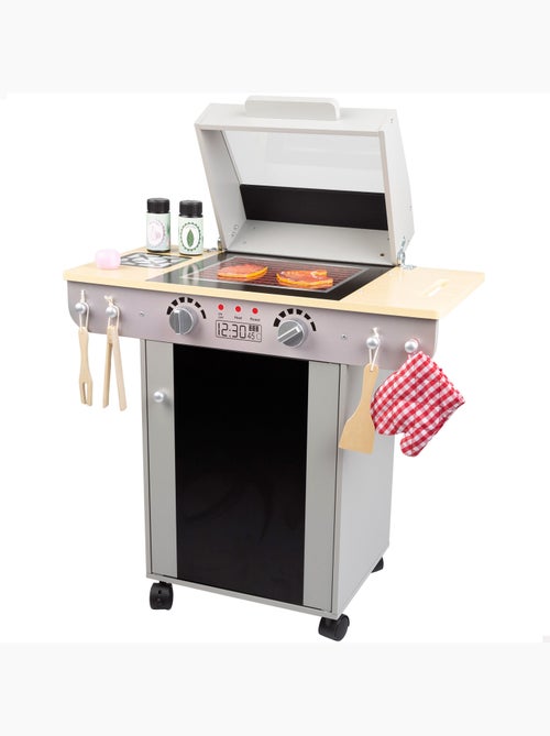 Barbecue jouet portable en bois teamson avec tableau noir et 9 accessoires woomax - Kiabi