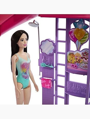 Barbie - Coffret piscine de rêve avec 6 espaces de jeu
